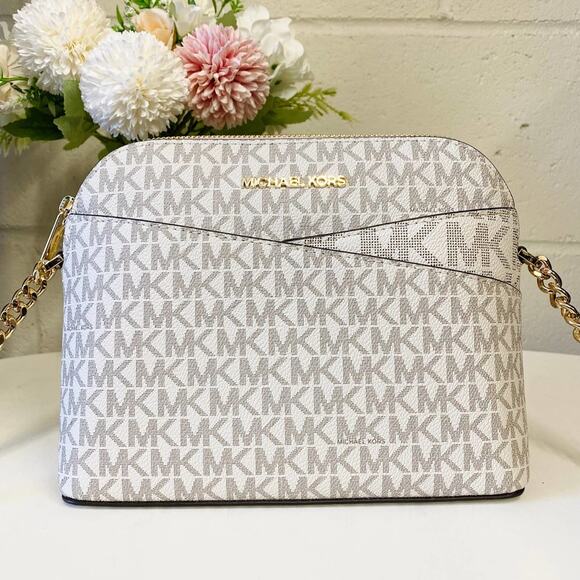 Michael Kors 35F1GTVC6B Jet Set Travel Medium Logo Dome Crossbody Bag - Picture 2 of 8